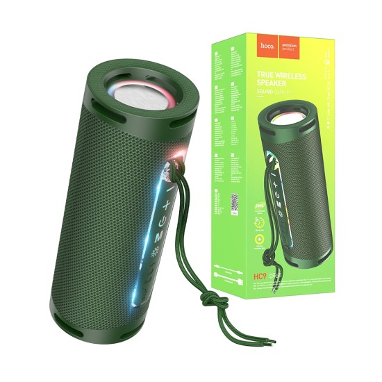 Hoco Sports Speaker HC9 Dazzling Pulse with AUX/FM/USB BT V5.1 1800mAh Dark Green